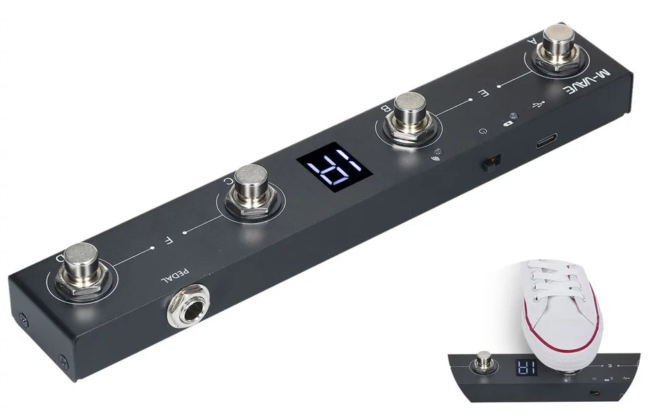 Pédale MIDI Sans Fil MVAVE Chocolate Plus - 4 Boutons, Autonomie 12h, Pour Musiciens En Live - 11