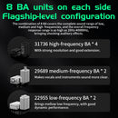 KZ AS16 Pro - Fones In-Ear com 16 Armaduras Balanceadas, Graves Hi-Fi e Cancelamento de Ruído