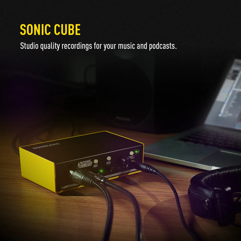 Sonicake Sonic Cube - Interface de Áudio USB Profissional com Preamplificador Analógico