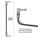 Joyo CM-11 - Cabo para Pedal de Guitarra com Baixo Ruído e Conectores de Ângulo Reto (Pacote com 6 Cabos)