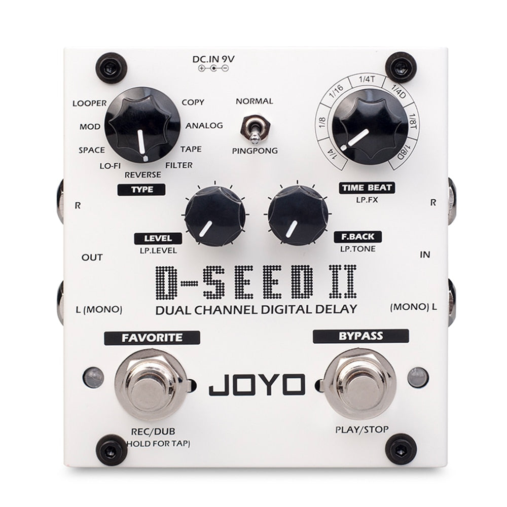 Pedal Joyo D-Seed II Digital Delay Pedal Dual Channel 8 Modos Stereo
