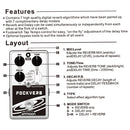 Ammoon POCKVERB - Pedal de Efeitos de Reverb e Delay Compacto
