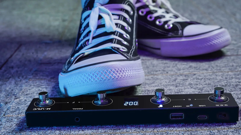 Controlador De Pedal MIDI M-VAVE Chocolate Plus - 4 Botones, Inalámbrico, Recargable, Compatible Con Software