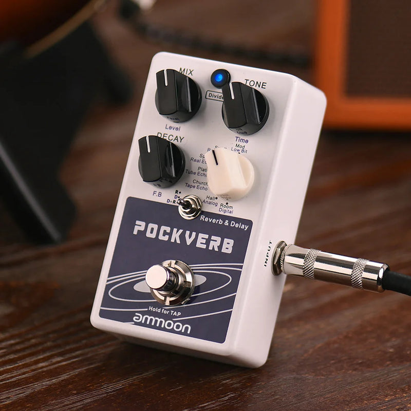 Ammoon POCKVERB - Pedal de Efeitos de Reverb e Delay Compacto