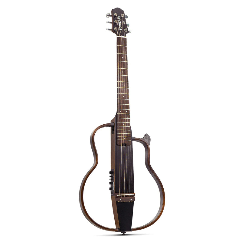Guitarra de Viagem Acústica-Elétrica Sonicake QGT-01 | Ultraleve, Portátil, com Pré-Amplificador Digital e Bateria Recarregável