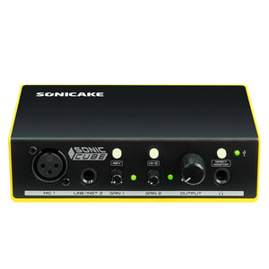 Sonicake Sonic Cube - Interface de Áudio USB Profissional com Preamplificador Analógico