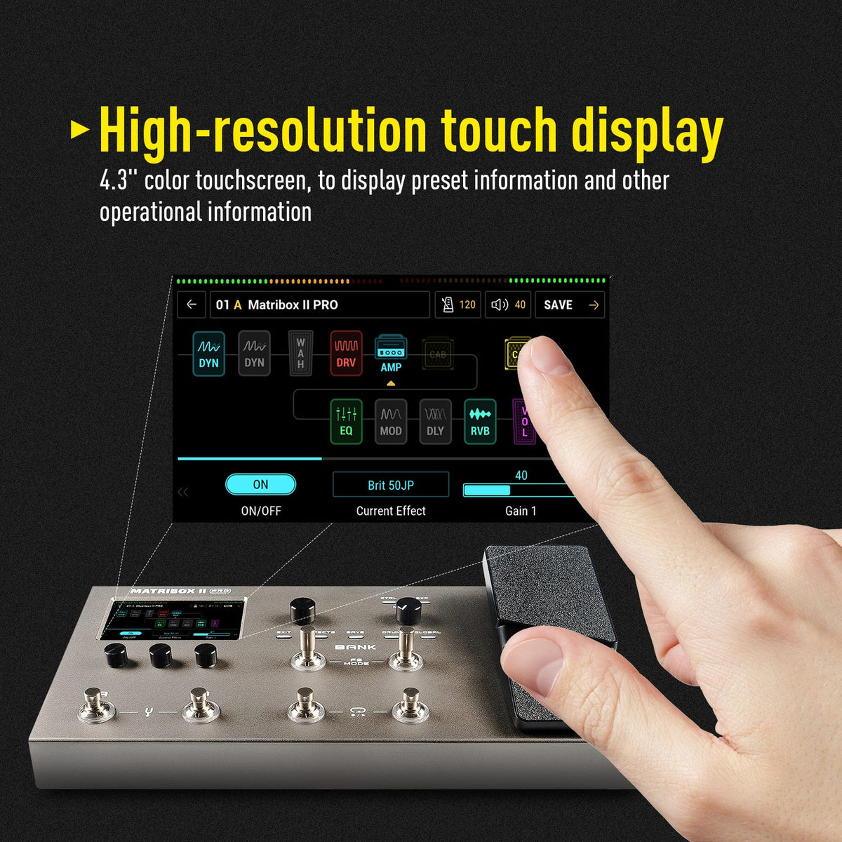 SONICAKE MATRIBOX II マルチエフェクター Sonicake Matribox 2 Pro QME-200 – Processador de Efeitos com Amps, Ped