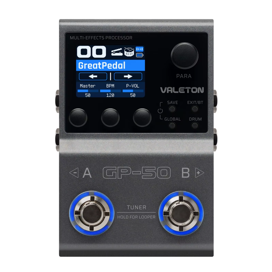 Valeton GP-50 ギターエフェクター Valeton GP-50 com NAM, IR Loader, USB e Bateria