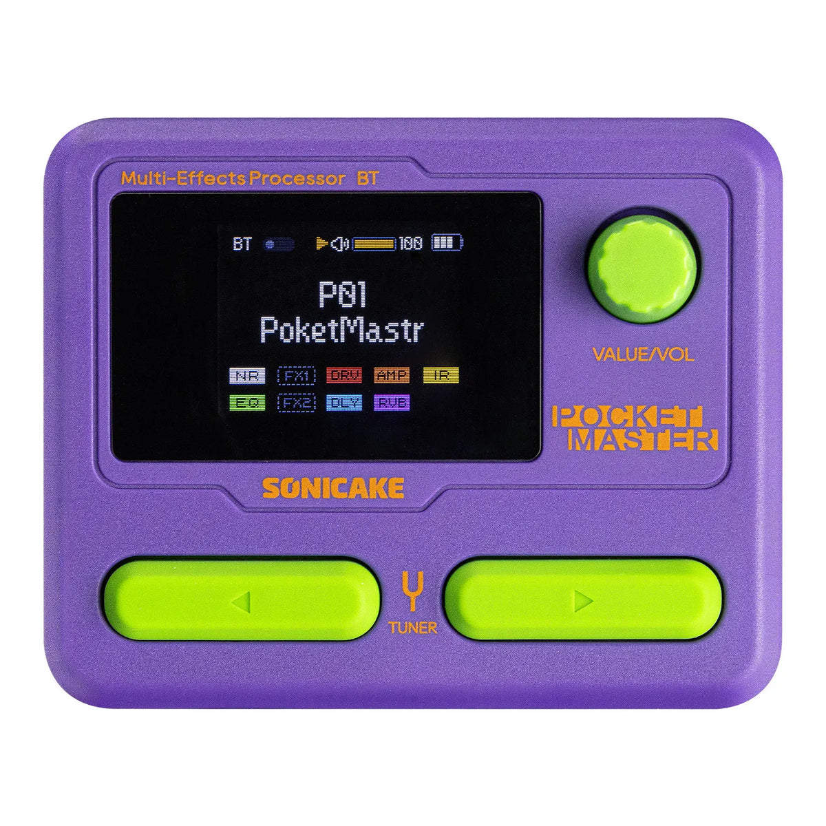 ギター SONICAKE Pocket Master purple_pedaleira_captura_custo