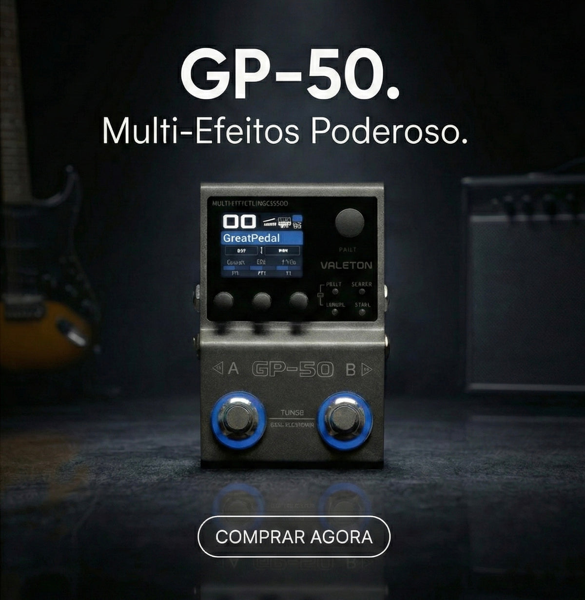 Valeton GP-50 com NAM, IR Loader, USB e Bateria