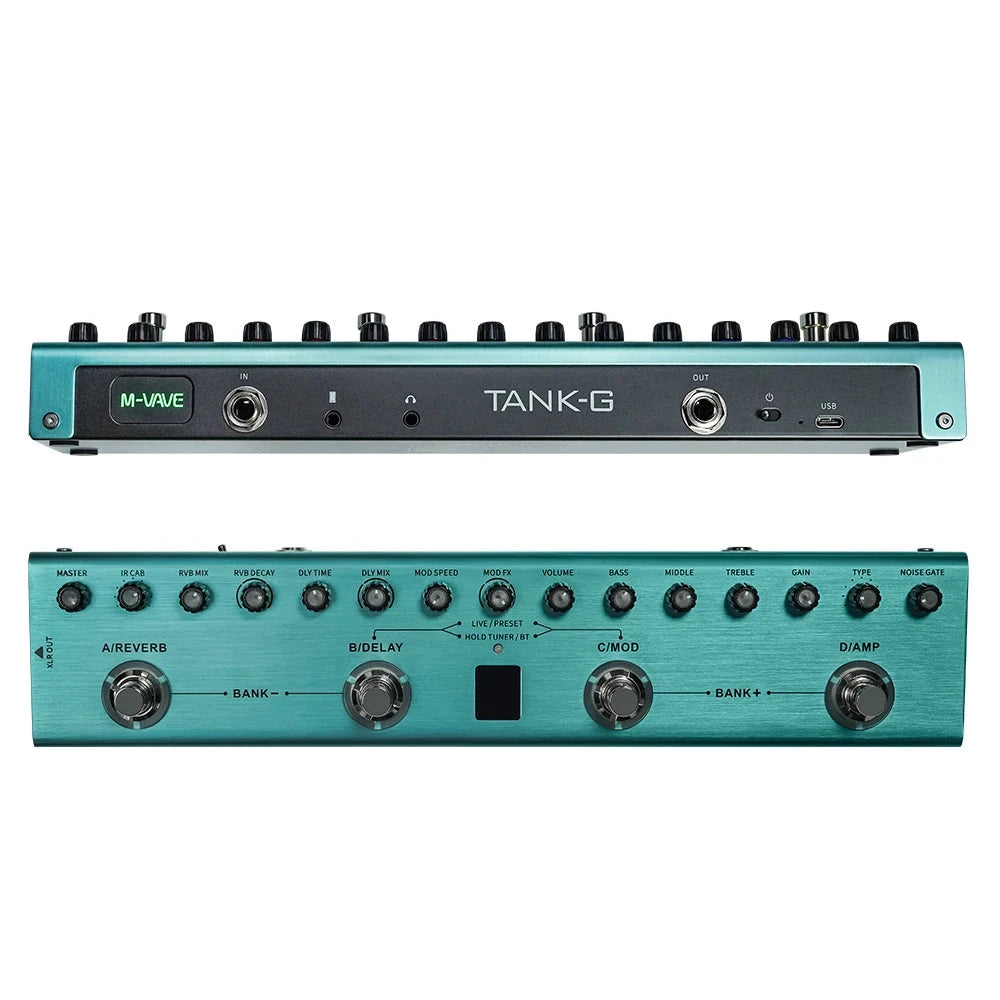 有名ブランド M-Vave Tank-G Pedal de Guitarra e Baixo Multi-Efeitos ギター