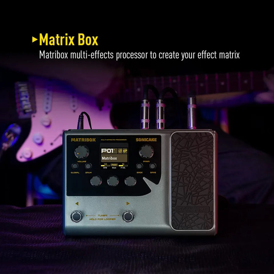 Sonicake Matribox_Pedaleira de Guitarra/Baixo com pedal de expressão